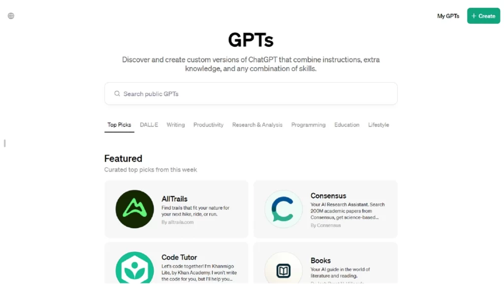 GPT Store Featured Chatbots