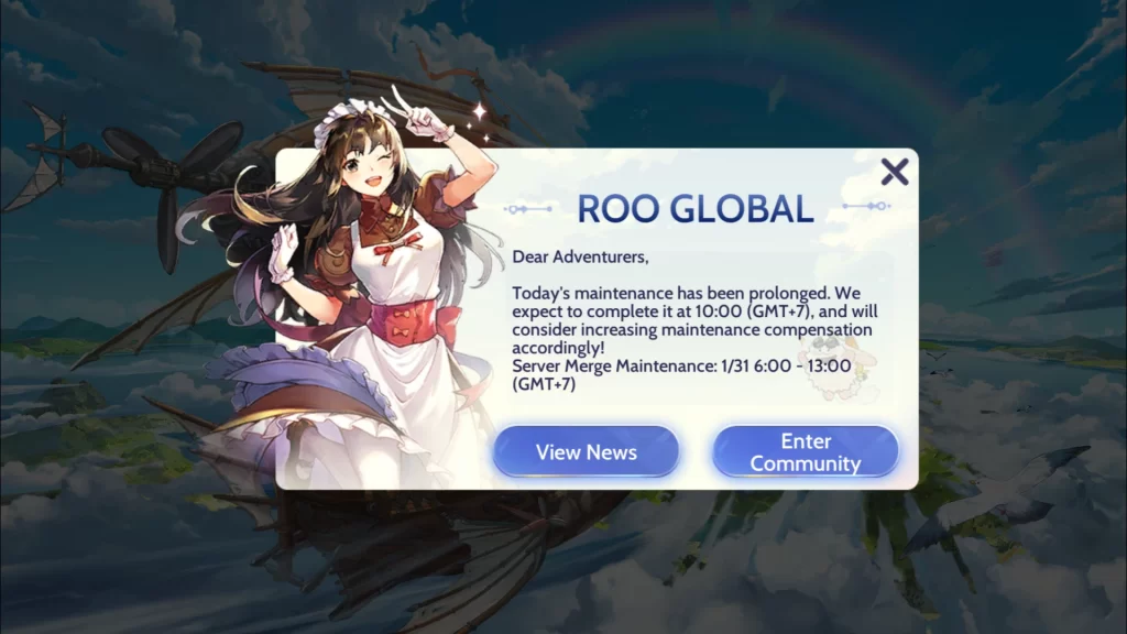 ROO Global Server Maintenance