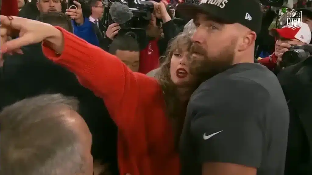 Taylor Swift's red lipstick steals the show after Chiefs' victory