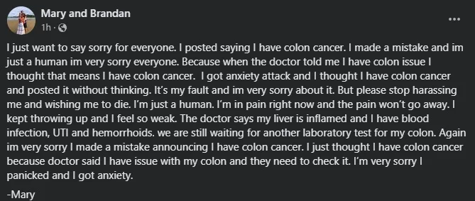 90 Day Fiance Mary and Brandan not Colon Cancer