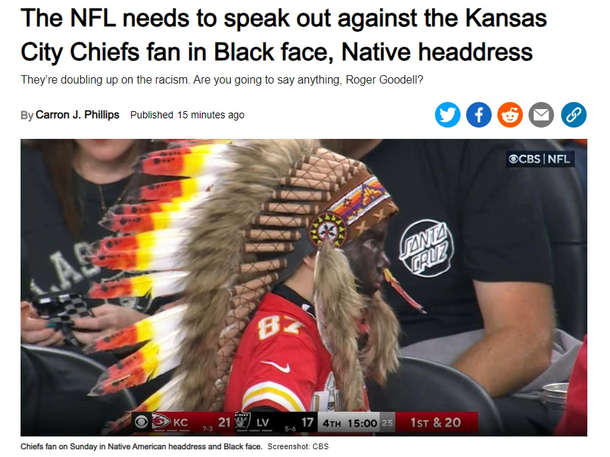 Deadspin Chiefs Fan Original Blackface Article