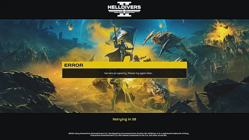 Helldivers 2 defrosting screen
