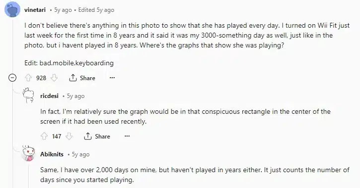 Reddit Wii Fit Grandma Comments