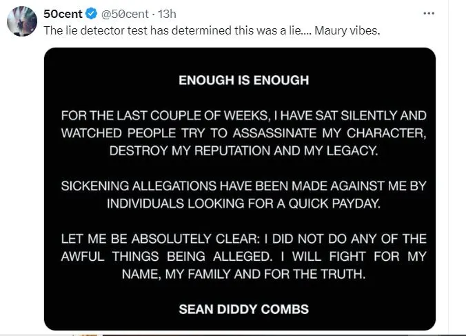 50 cent reacts to Diddy and Cassie video