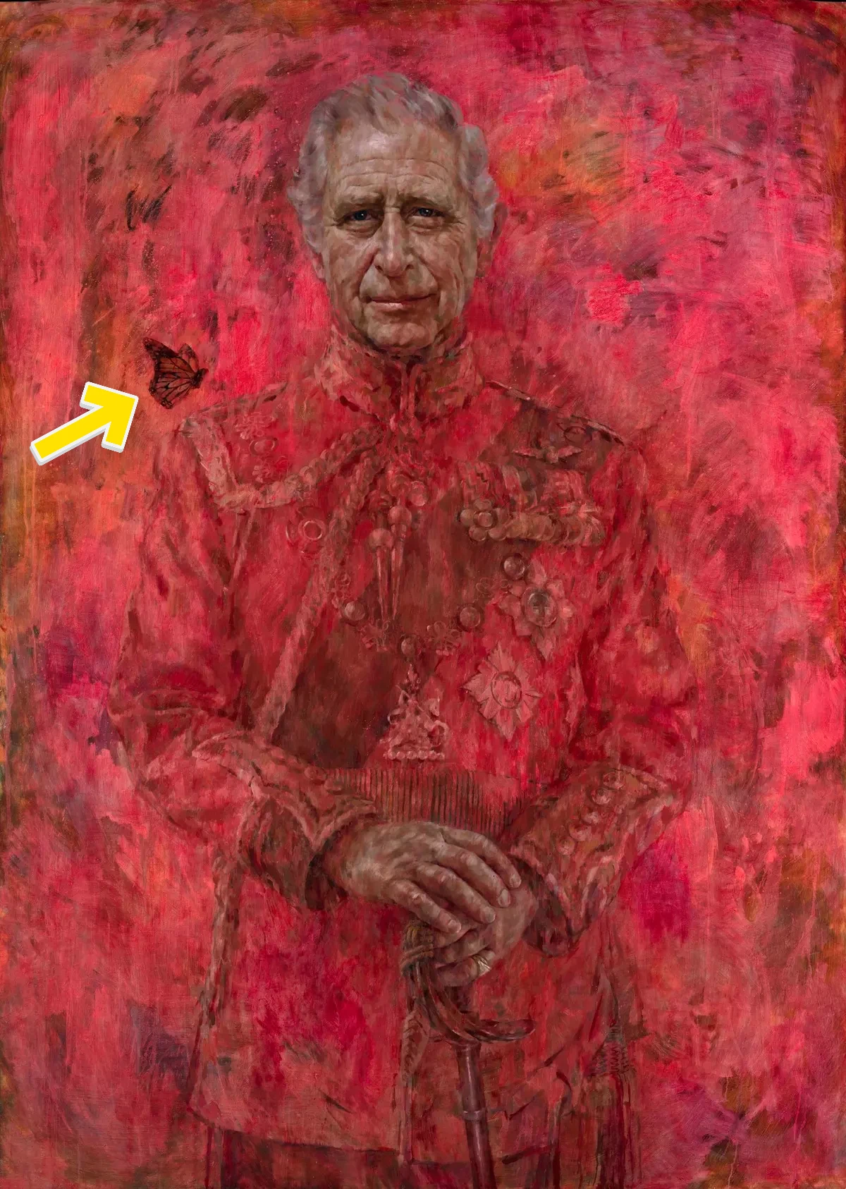 King Charles Official Portrait Butterfly