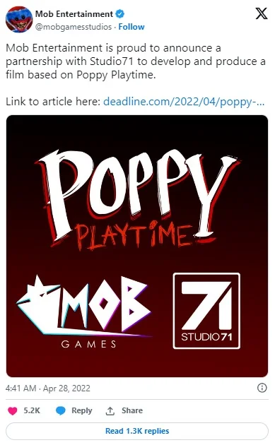 MOB Entertainment Poppy Playtime Movie Studio71