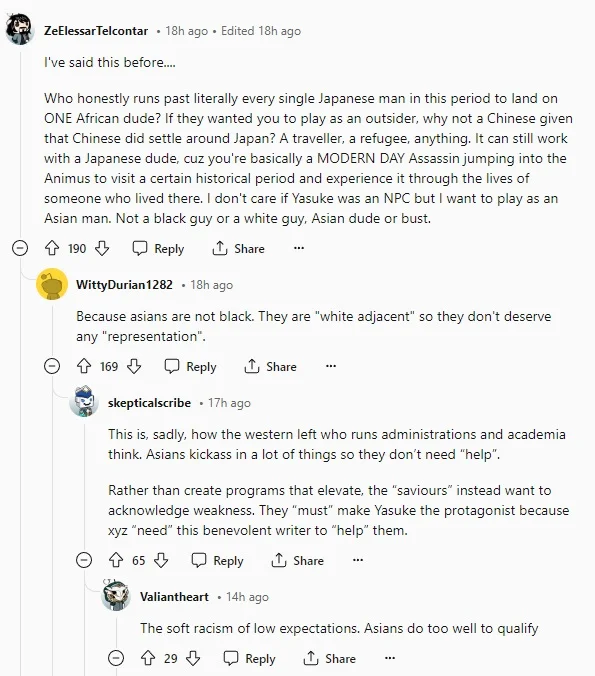 Redditors comment on Assassin's Creed Shadows