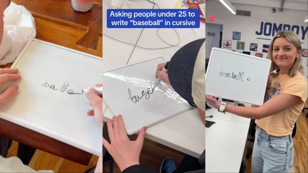 Write 'baseball' in cursive; Handwriting challenge shows surprising result